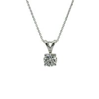 14K White Gold Lab Grown Diamond Solitaire Pendant