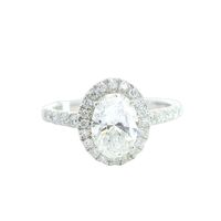 14K White Gold Lab Grown Diamond Oval Halo Solitare Ring