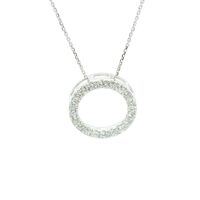 14K White Gold Lab Grown Diamond Circle Pendant