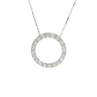 14K White Gold Lab Grown Diamond Circle Pendant