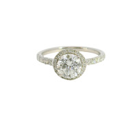 14K White Gold Lab Grown Diamond Halo Bridal Ring