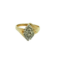 10K Gold & Diamond Cluster Ring