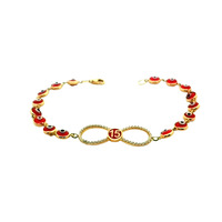 14K Gold Hamsa Infinity Bracelet
