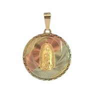 14K Tri-Color Gold Religious Charm