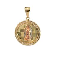 14K Tri-Color Gold Religious Charm