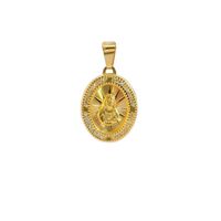  14K Tri-Color Gold Religious Charm w/ CZ