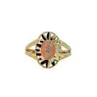 14K Tri-Color Gold Religious Ring