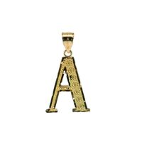 10K Yellow Gold A Initial Charm