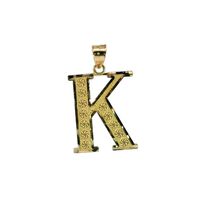 10K Yellow Gold K Initial Charm