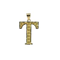 10K Yellow Gold T Initial Charm