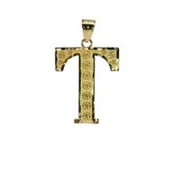 10K Yellow Gold T Initial Charm