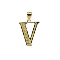 10K Yellow Gold V Initial Charm