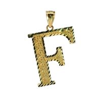 10K Yellow Gold F Initial Charm