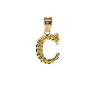 10K Yellow Gold C Initial Charm