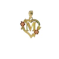 10K Yellow Gold M Initial Charm