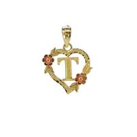 10K Yellow Gold T Initial Charm