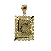 10K Yellow Gold C Initial Charm