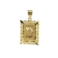 10K Yellow Gold D Initial Charm