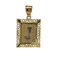 10K Yellow Gold J Initial Charm