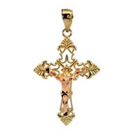 10K Yellow & Rose Gold Cross Charm