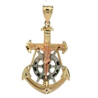 14K Yellow Gold Mariner's Cross Charm