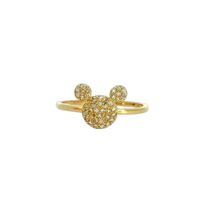 14K Yellow Gold Mickey Mouse Ring w/ CZ