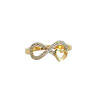 14K Yellow Gold Infinity Heart Ring w/ CZ