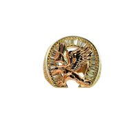 14K Yellow Gold Eagle Ring w/ CZ