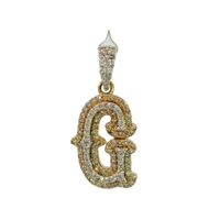 10K Yellow Gold Diamond G Initial Charm