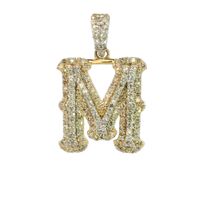 10K Yellow Gold Diamond M Initial Charm