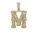 10K Yellow Gold Diamond M Initial Charm