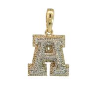 10K Yellow Gold Diamond A Initial Charm