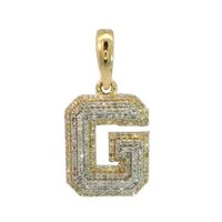 10K Yellow Gold Diamond G Initial Charm