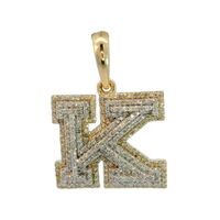 10K Yellow Gold Diamond K Initial Charm