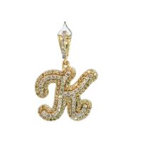 10K Yellow Gold Diamond K Initial Charm