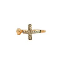  10K Yellow Gold Diamond Cluster Cross Ring