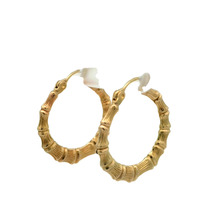 10K Gold Bamboo Hoop Earrings