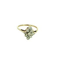  10K Gold & Diamond Ladies Cluster Ring