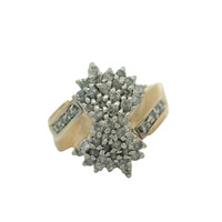  10K Gold & Diamond Ladies Cluster Ring
