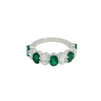  14K Diamond & Emerald Band
