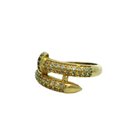 14K Gold & Diamond Wrapped Nail Ring