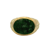  14K Mens Green Stone Ring