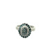  10K Gold Blue & White Diamond Cluster Ring