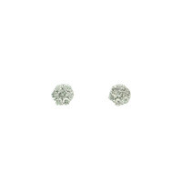  14K Gold & Diamond Cluster Earrings