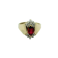  10K Gold & Red Stone Ring