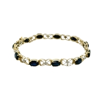  10K Gold & Blue Stone Bracelet
